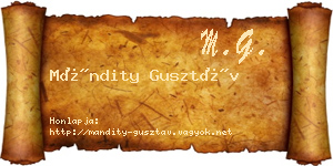 Mándity Gusztáv névjegykártya