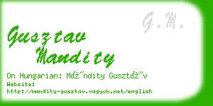 gusztav mandity business card